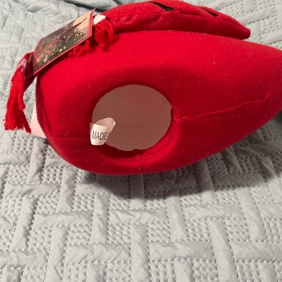 Holiday Time Red Bird Cardinal Christmas Tree Topper with Scarf New 14x10 Inches - Picture 3 of 5